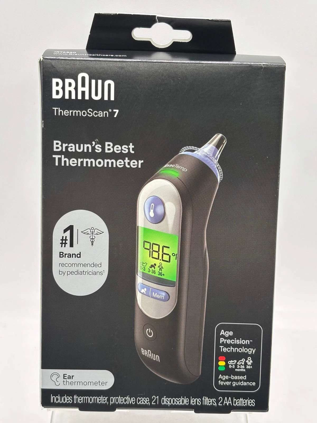 BRAUN ThermoScan 7 Ear Thermometer IRT6520BUSV1, Black; NEW (FREE SHIPPING)
Opens in a new window or