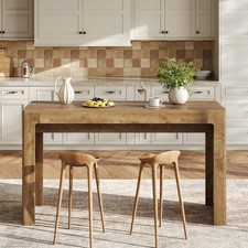 63 Inch Long Bar Table, Rectangular Wooden Counter Height Table Home Bar Unit