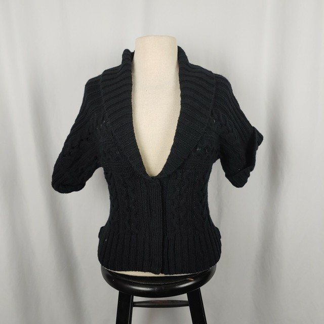 Women's Nine West Sweater Black Snap Front Acrylic Wool Blend Size M | eBay