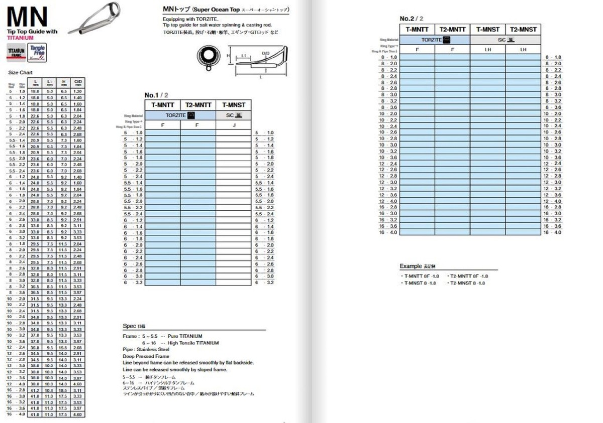 Anneau De Canne Fuji T-MNTT - Guide De Scion Torzite En Titane (taille 5-1.0)