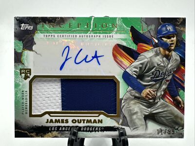 2023 JAMES OUTMAN TOPPS INCEPTION RC 2 COLOR PATCH AUTO /99 Rookie Dodgers La