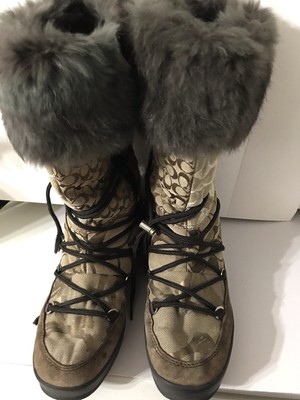 COACH Logo Winter Boots Women 🥾 Canvas 