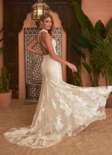 UNALTERED, brand new, wedding dress, size 8, diamond white, champagne