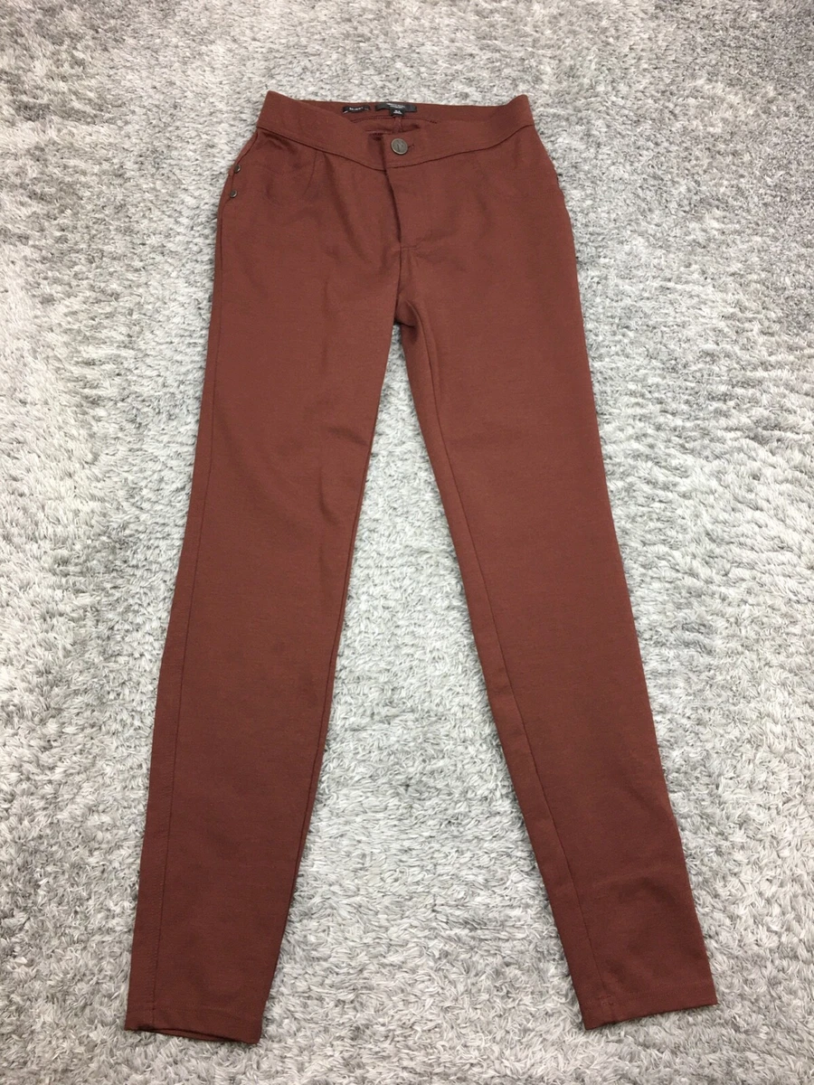 Simply Vera Wang Skinny Dress Pants Womens Size XS Brown Stretch Extra Small