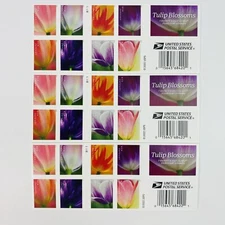 x3 USPS Booklet Panes of 20 First Class Forever Stamps Tulip Blossoms 60 Total