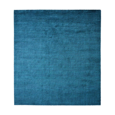 Eco-Friendly Hand Knotted Loom Silk Mix Area Rug Solid Blue BBH Homes BBLSM111