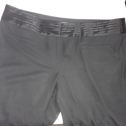 Loft Size 12 Marisa Black Dress Slacks Trouser Satin Pleated Waistband AnnTaylor - Picture 19 of 21