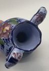 Portuguese Blue Vase With Florals Two Handles Hand Painted Signed — photo 4