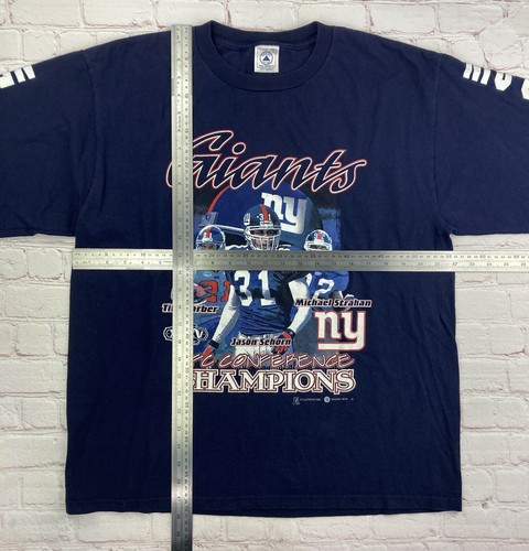 VTG 2001 New York Giants NFC Champions LS Shirt Tiki Strahan Sehorn Vintage LG - Picture 6 of 9