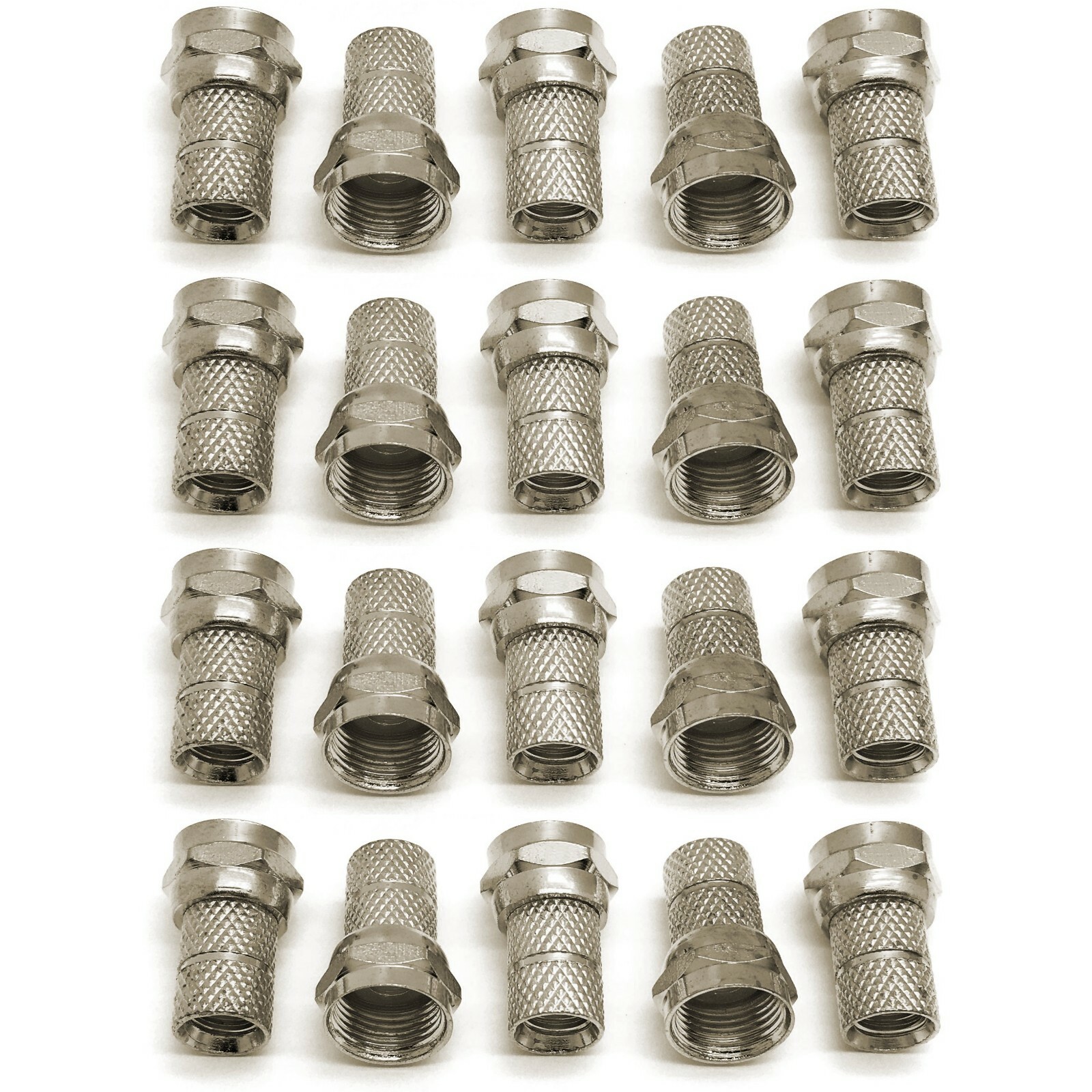 NEW 20 pk FType Male Twist On Connectors for RG59 Coaxial Coax Antenna