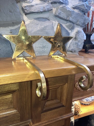 Set di 2 portacalze a stella pesante in ottone massiccio - Foto 7 di 7