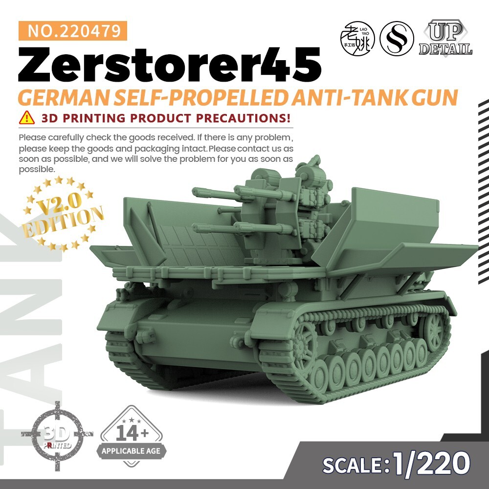ミリタリーモデル Z Scale Military Model Kit German Zerstorer45 Self-Propelled Anti