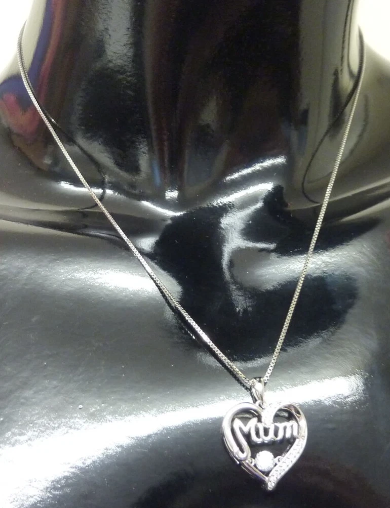 Sterling silver store mum necklace