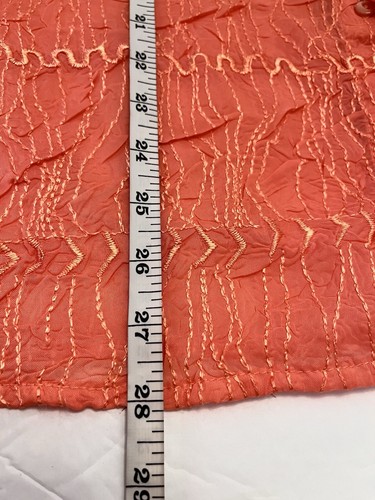 Milano Top Shirt Blouse Women 1X Coral Sheer 3/4 Sleeves Crinkle Textured - Picture 16 of 19