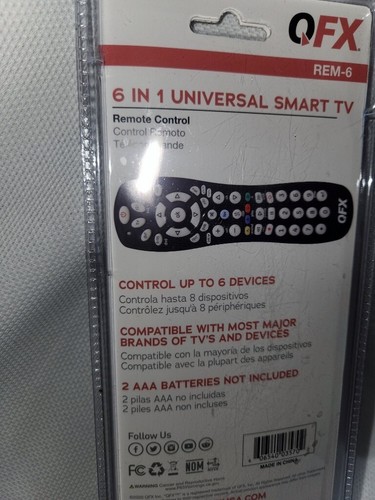 QFX REM-6 6-in-1 Universal Remote with Glow-in-the-Dark Up to 6 Devices Stream - Picture 7 of 9