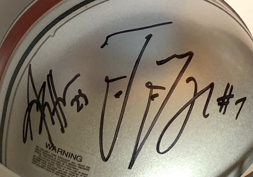 Ted Ginn Antonio Pittman signed Ohio State Mini Helmet Buckeyes football - Picture 2 of 12