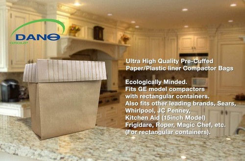 Trash Compactor Bags Fits for Whirlpool JC Penney Sears Pre Cuffed Paper 50 Pack - Picture 3 of 6