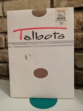 Talbots Silky Lycra Sheer Control Top Sandalfoot Pantyhose Sand Size A