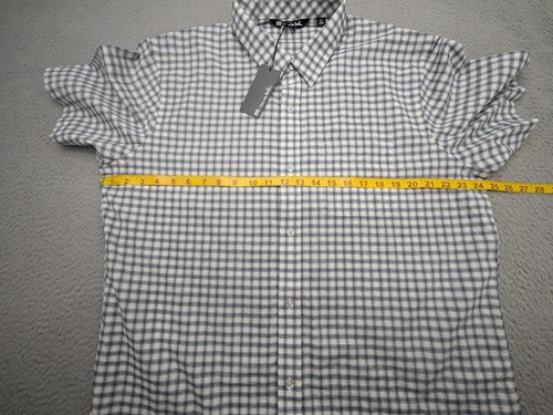 Travis Mathew Shirt Mens XL Casual Gray Check SS Button-front Logo - Picture 6 of 11