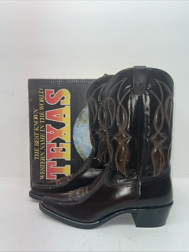 New Men’s Brown Texas Brand Cowboy Boots. 1011 12 D. 9-56