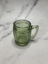 Vtg Barrel Shot Glass Toothpick Holder Mini Green MCM Keg Beer Mug