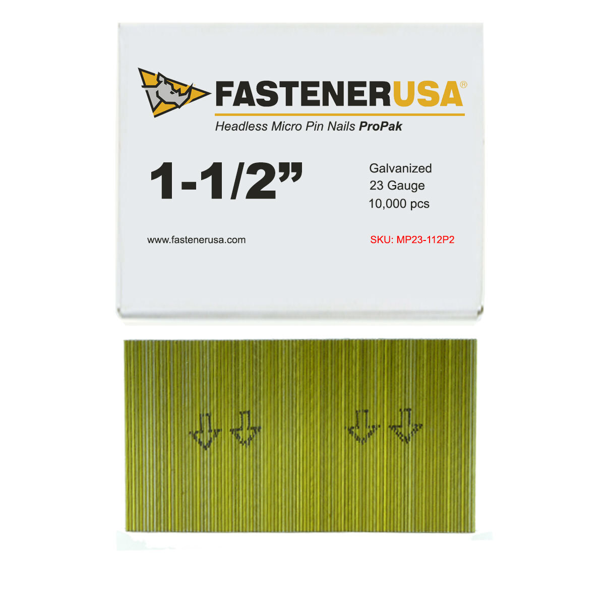 1-1/2" MICRO PIN NAILS 23GA GALV 10,000ct | MP23-112P2