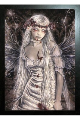 SCHWARZ GERAHMTER VICTORIA FRANCES KUNST - OPHELIA 3D BILD DRUCK 325mm x 425mm