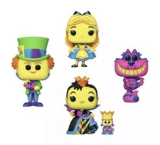 FUNKO POP ALICE IN WONDERLAND BLACK LIGHT SET OF 4 FUNKO SHOP EXCLUSIVE PREORDER