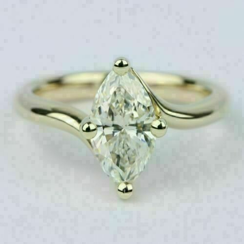 2Ct Marquise Shape Lab Created Diamond Solitaire Engagement Ring 14k Gold Plated - Picture 1 of 4