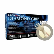 Microflex MF-300 Diamond Grip XLarge Disposable Latex White Exam Gloves  1,000pk