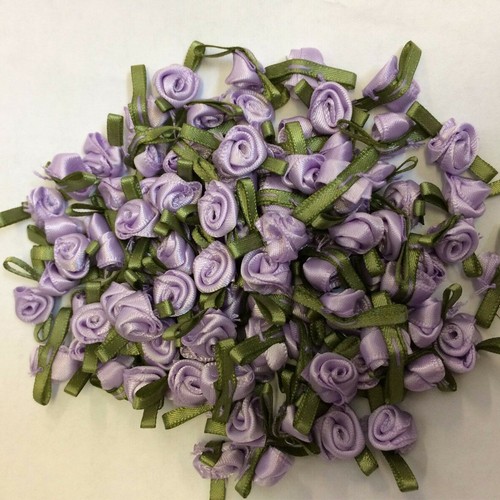 Mini Pequeña Cinta de Satén Rosa Brotes Flores con Hojas Verdes APLICACIÓN ARTESANÍA - Imagen 45 de 132