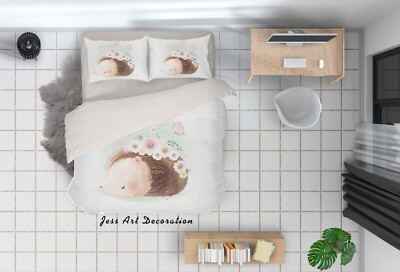 3D Hedgehog Floral Butterfly Cartoon Quilt Cover Set Bedding Sets Pillowcases 64