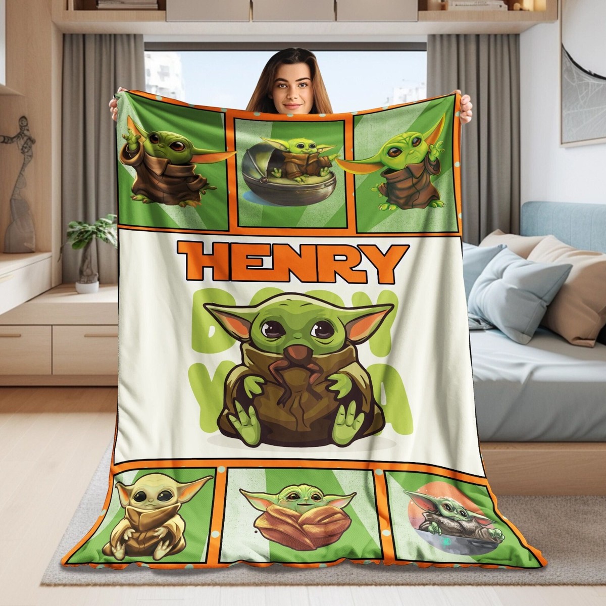 Grogu Yoda Baby Blanket Star Wars Mandalorian Child Baby Yoda