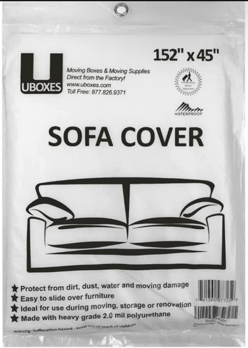 uBoxes Furniture Sofa / Couch Cover protects during moving 152" x 45" - 第 1/6 張圖片