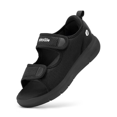 FitVille Diabetic Sandals for Women Adjustable Dual Straps Wide Casual Shoes