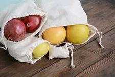 10"x12" Cotton Double Drawstring Muslin Bags (Natural Color)