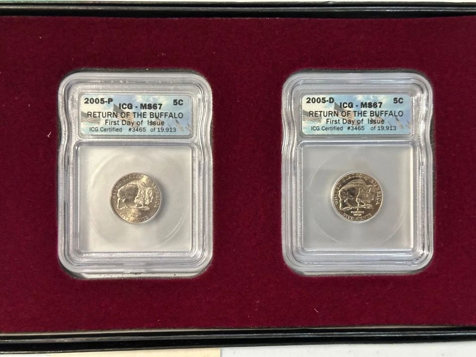 Return of the Buffalo Indian Head Nickel Gift Set 1936 2005-P & 2005-D MS 67 - Image 4 of 4