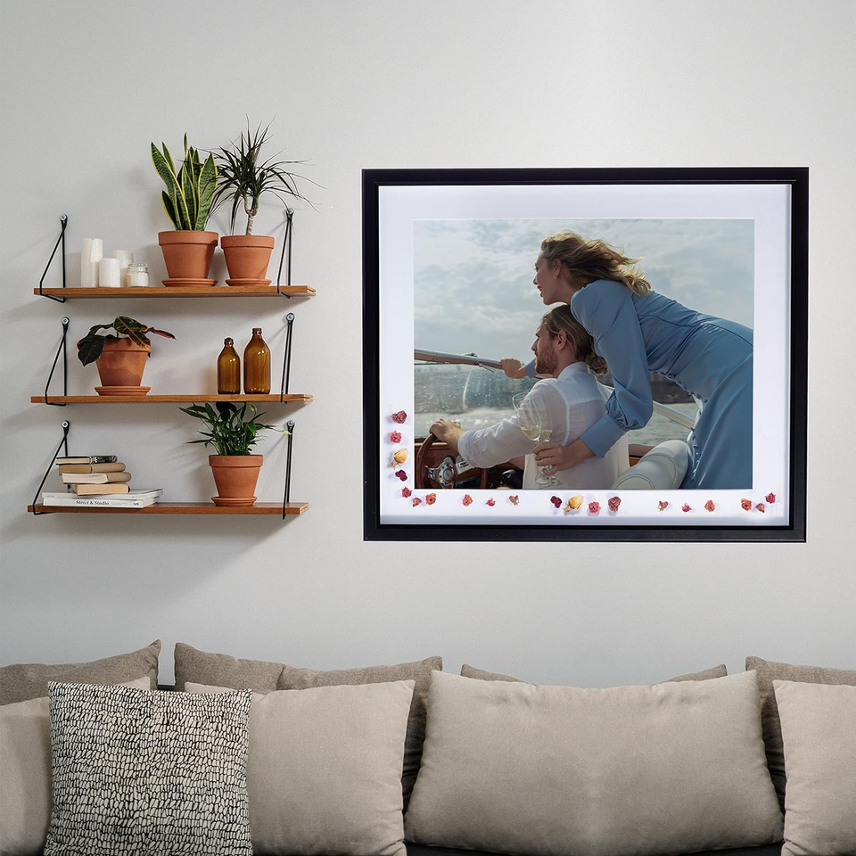 2Pack 1 3/8" Thick Black Wooden Shadow Box Picture Frames 20” X 24