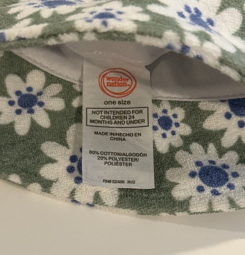 Wonder Nation Toddler Girl Bucket Hats Multi Swirl & Green Daisy - Lot of 2 NEW - Picture 10 of 11