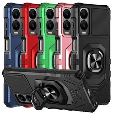 For Cricket icon 6/AT&T Verge Case Metal Ring Magnetic Support Kickstand Cover