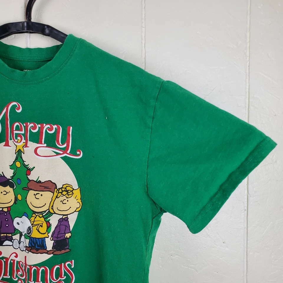 Camisa Snoopy Niño Extra Grande Verde Cuello Redondo Manga Corta Gráfico Elastizado Informal Foto 4 de 4