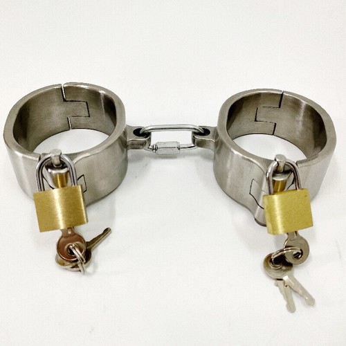 Grilletes de bondage de acero inoxidable de alta resistencia cuello esposas tobilleras SM - Imagen 19 de 21
