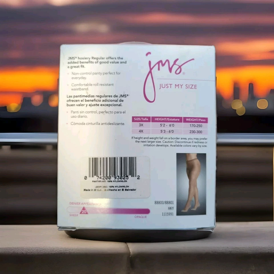 Pantimedias Open Box Just My Size JMS 93025 Nylon Desnudo Puntera Transparente 3 PARES Talla 4X  Foto 2 de 2
