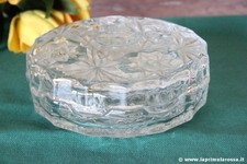 SCATOLA VINTAGE IN VETRO LAVORATO DIAM.13 - PORTA BONBON - PORTAGIOIE ANNI '90