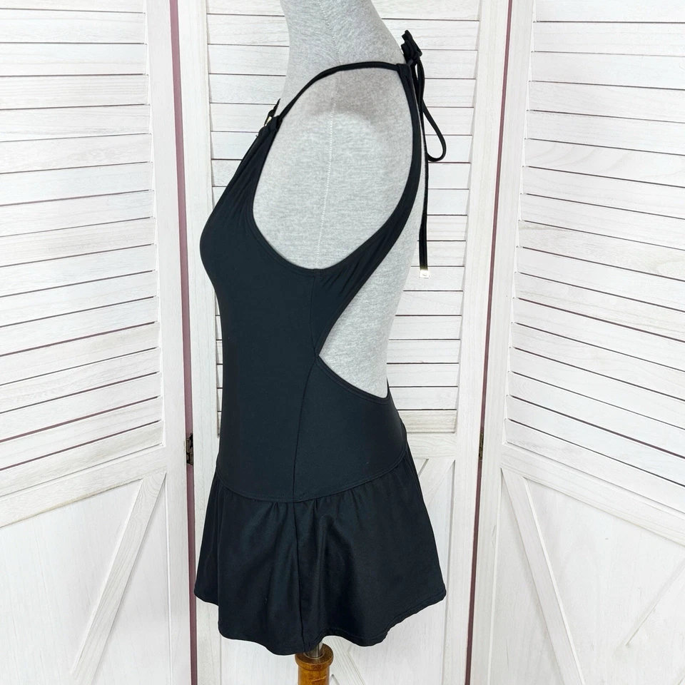 Kate Spade Crescent Bay Swim Dress Women Small Black High Neck Swimsuit One Piec - Image 3 of 4