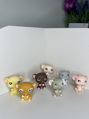 Littlest Pet Shop Lot of 7 MICE Mouse #192 #243 #448 #429 #462 #775 #105