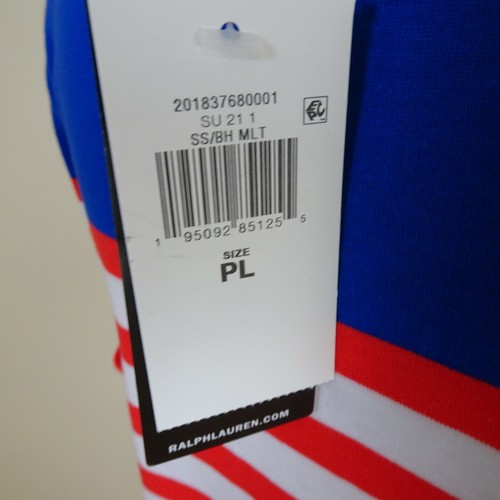 Ralph Lauren Boat Neck Top Women's Size Petite Large PL Red White Blue Stripe - Picture 9 of 9