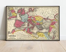 1875 Map of the Roman Empire - Wall Art Work Poster Print Decor Ancient History