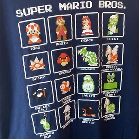 Super Mario Bros Mens XL EXTRA LARGE T-Shirt Graphic Tee Retro NES Adult Casual 