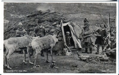 Norwegen Norge - Lapp Familie Alt Echt Foto Mittet & Co.Publiziert Postkarte